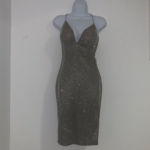 Sparkly Fashion Nova Gray Dress